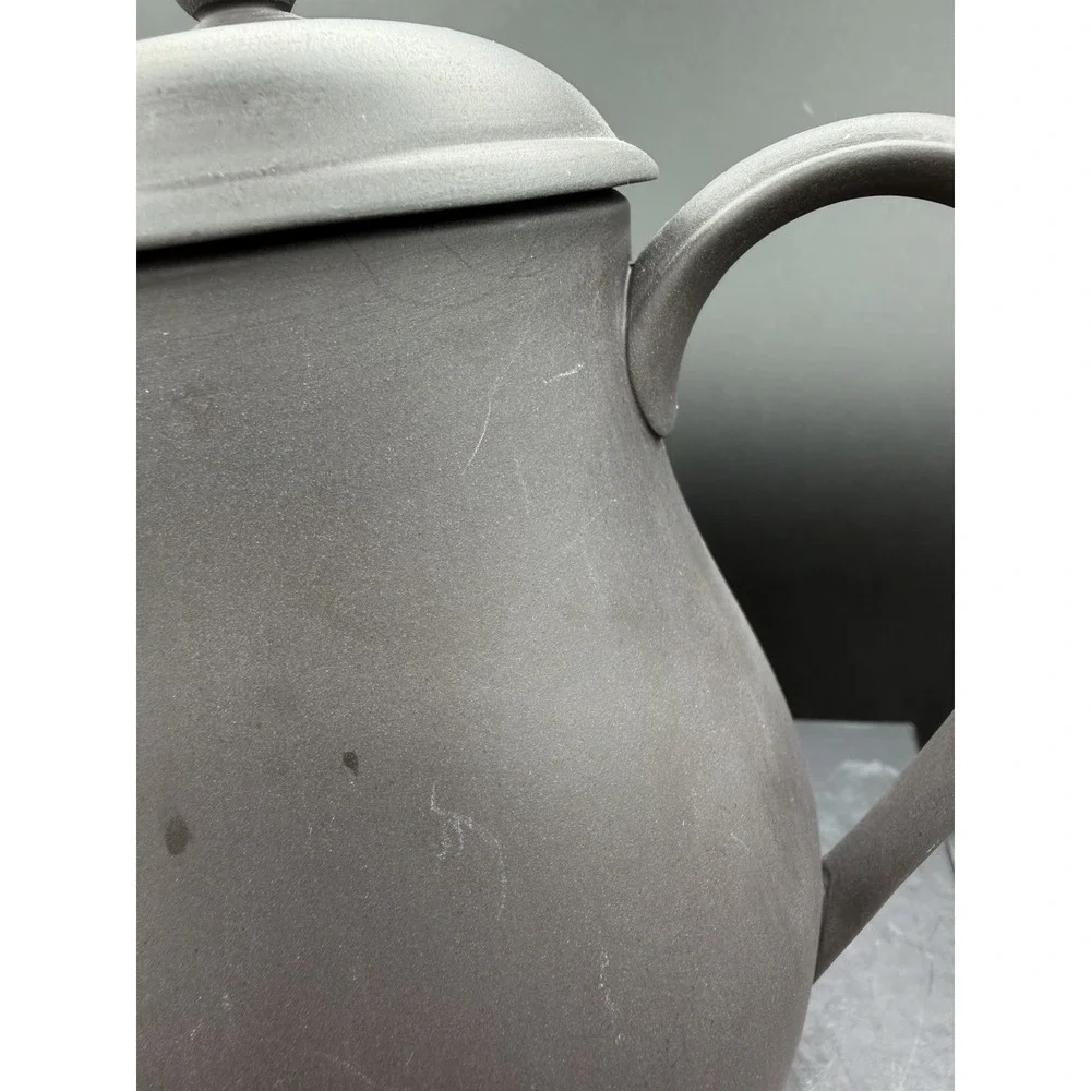 🖤 Wedgwood Matte Black Basalt Jasperware Teapot / Coffee Pot – Vintage Rare 🖤